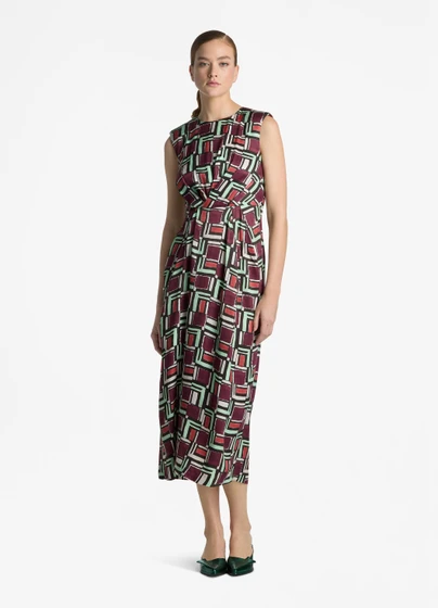 Painted Geo Print Dress