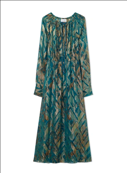 silk lurex fil coupé dress