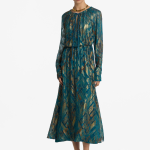 silk lurex fil coupé dress